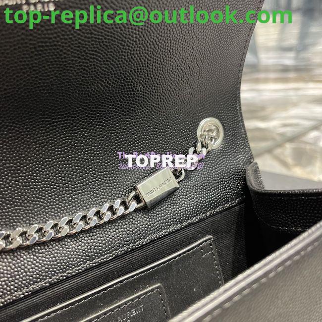 Replica YSL Saint Laurent Kate small chain bag in grain de poudre embossed leather 469390 Black silver 9 Replica YSL Saint Laurent Kate small chain bag in grain de poudre embossed leather 469390 Black silver 9