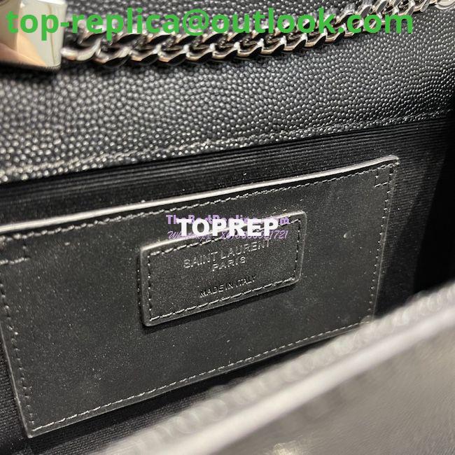 Replica YSL Saint Laurent Kate small chain bag in grain de poudre embossed leather 469390 Black silver 10 Replica YSL Saint Laurent Kate small chain bag in grain de poudre embossed leather 469390 Black silver 10