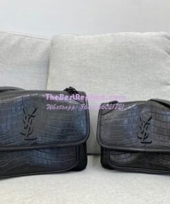 Replica YSL Saint Laurent Niki Baby Chain Bag Crocodile-embossed Leather 633151