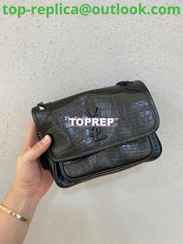 Replica YSL Saint Laurent Niki Baby Chain Bag Crocodile-embossed Leather 633151 2 Replica YSL Saint Laurent Niki Baby Chain Bag Crocodile-embossed Leather 633151 2