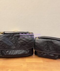 Replica YSL Saint Laurent Niki Chain Bag In Vintage Crinkled Leather Black 498894 Gold Hardware Replica YSL Saint Laurent Niki Chain Bag In Vintage Crinkled Leather Black 498894 Gold Hardware