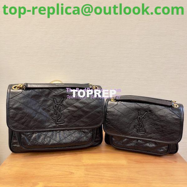 Replica YSL Saint Laurent Niki Chain Bag In Vintage Crinkled Leather Black 498894 Gold Hardware Replica YSL Saint Laurent Niki Chain Bag In Vintage Crinkled Leather Black 498894 Gold Hardware