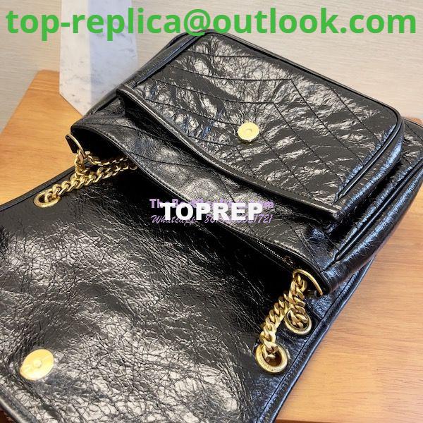 Replica YSL Saint Laurent Niki Chain Bag In Vintage Crinkled Leather Black 498894 Gold Hardware 6 Replica YSL Saint Laurent Niki Chain Bag In Vintage Crinkled Leather Black 498894 Gold Hardware 6