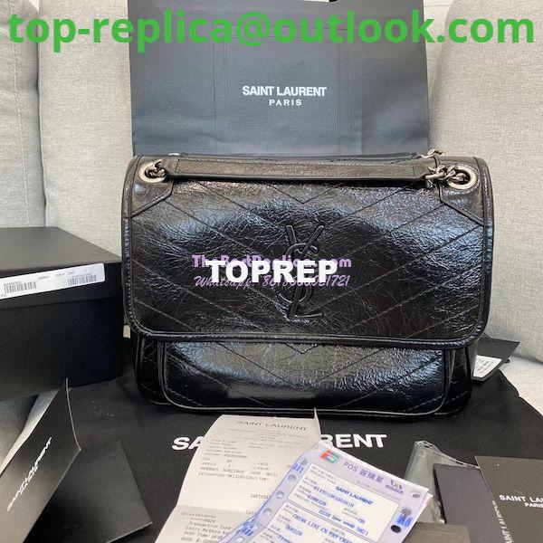 Replica YSL Saint Laurent Niki Chain Bag In Vintage Crinkled Leather Black 498894 Replica YSL Saint Laurent Niki Chain Bag In Vintage Crinkled Leather Black 498894