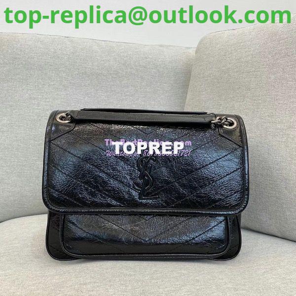 Replica YSL Saint Laurent Niki Chain Bag In Vintage Crinkled Leather Black 498894 2 Replica YSL Saint Laurent Niki Chain Bag In Vintage Crinkled Leather Black 498894 2
