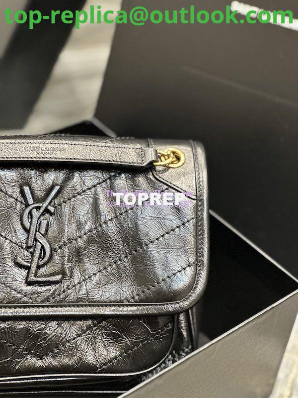 Replica YSL Saint Laurent Niki Baby In Crinkled Vintage Leather 533037 Black Gold Hardware 3 Replica YSL Saint Laurent Niki Baby In Crinkled Vintage Leather 533037 Black Gold Hardware 3