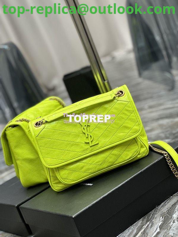 Replica YSL Saint Laurent Niki Medium Chain Bag In Crinkled Lambskin 633158 Neon Yellow 3 Replica YSL Saint Laurent Niki Medium Chain Bag In Crinkled Lambskin 633158 Neon Yellow 3