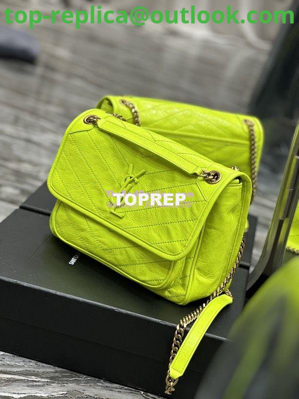 Replica YSL Saint Laurent Niki Medium Chain Bag In Crinkled Lambskin 633158 Neon Yellow 4 Replica YSL Saint Laurent Niki Medium Chain Bag In Crinkled Lambskin 633158 Neon Yellow 4