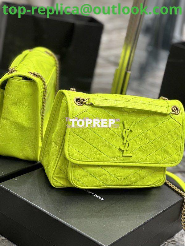 Replica YSL Saint Laurent Niki Medium Chain Bag In Crinkled Lambskin 633158 Neon Yellow 5 Replica YSL Saint Laurent Niki Medium Chain Bag In Crinkled Lambskin 633158 Neon Yellow 5