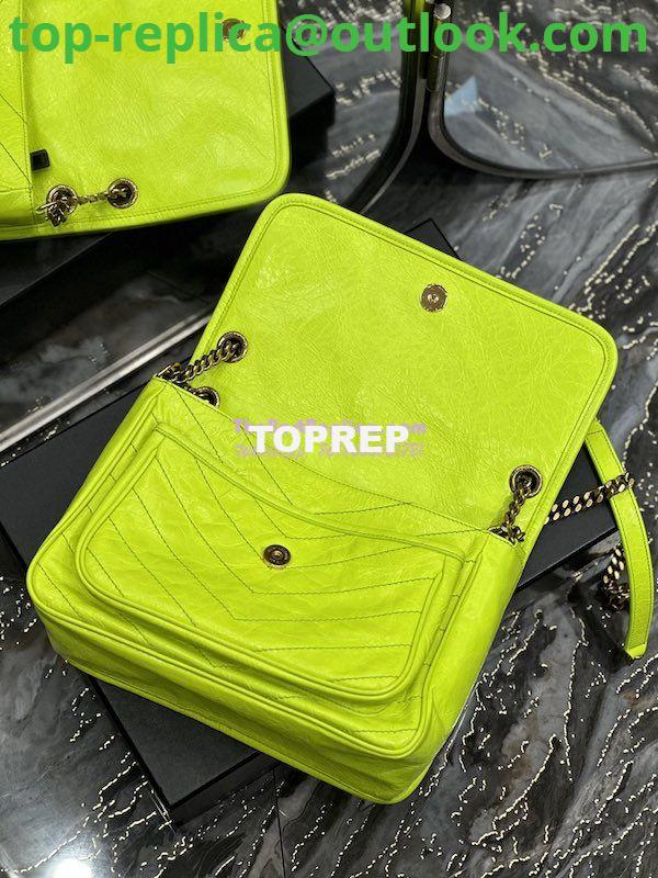 Replica YSL Saint Laurent Niki Medium Chain Bag In Crinkled Lambskin 633158 Neon Yellow 8 Replica YSL Saint Laurent Niki Medium Chain Bag In Crinkled Lambskin 633158 Neon Yellow 8