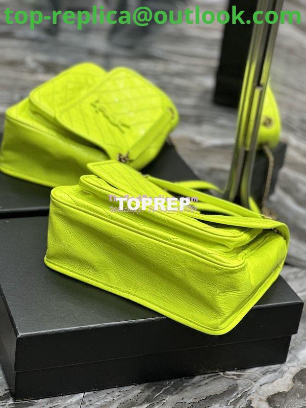 Replica YSL Saint Laurent Niki Medium Chain Bag In Crinkled Lambskin 633158 Neon Yellow 11 Replica YSL Saint Laurent Niki Medium Chain Bag In Crinkled Lambskin 633158 Neon Yellow 11