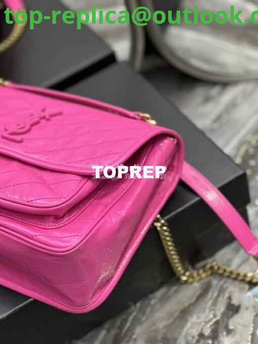 Replica YSL Saint Laurent Niki Medium Chain Bag In Crinkled Lambskin 633158 Neon Pink 9