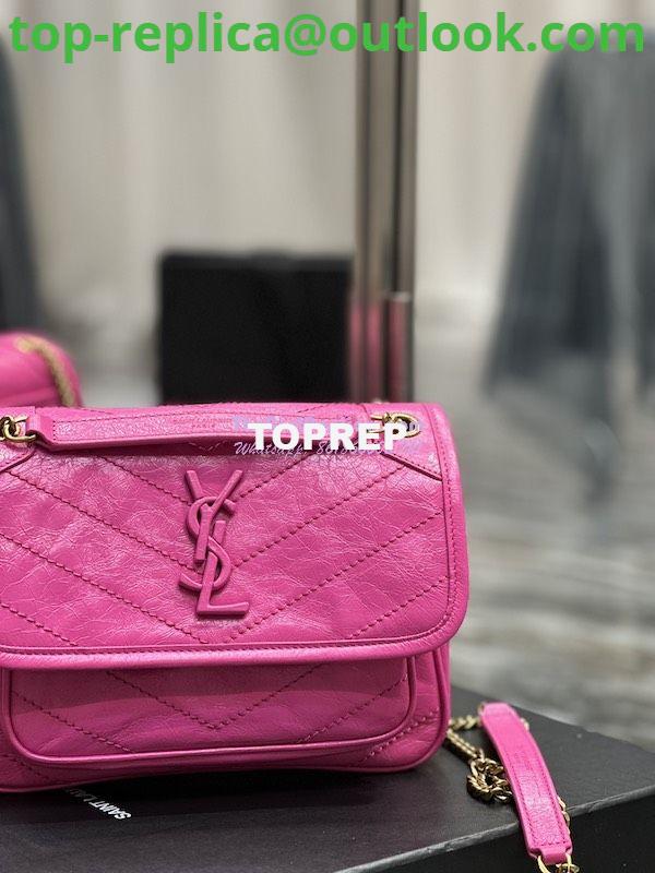 Replica YSL Saint Laurent Niki Baby Chain Bag In Crinkled Lambskin 633160 Neon Pink 6 Replica YSL Saint Laurent Niki Baby Chain Bag In Crinkled Lambskin 633160 Neon Pink 6