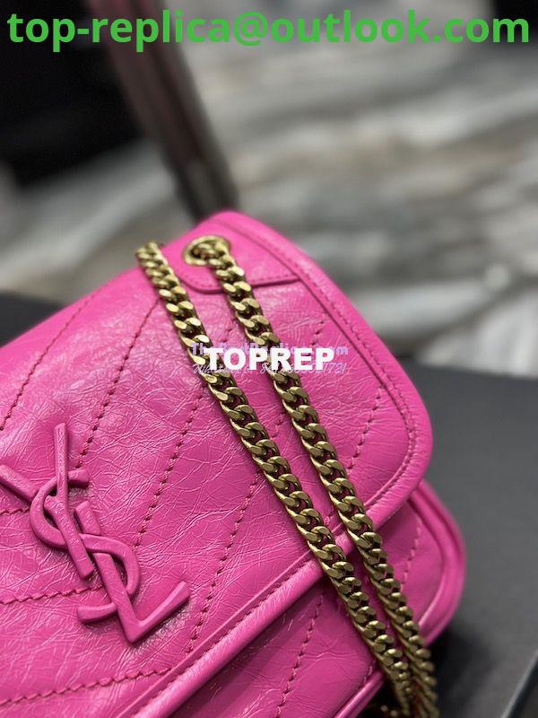 Replica YSL Saint Laurent Niki Baby Chain Bag In Crinkled Lambskin 633160 Neon Pink 7 Replica YSL Saint Laurent Niki Baby Chain Bag In Crinkled Lambskin 633160 Neon Pink 7