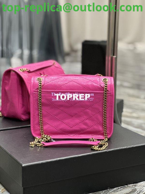 Replica YSL Saint Laurent Niki Baby Chain Bag In Crinkled Lambskin 633160 Neon Pink 12 Replica YSL Saint Laurent Niki Baby Chain Bag In Crinkled Lambskin 633160 Neon Pink 12