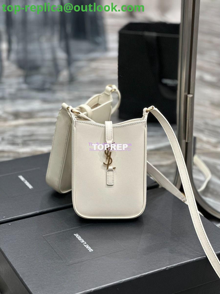 Replica YSL Saint Laurent Le 5 à 7 mini vertical in white vegetable-tanned leather 735214 Replica YSL Saint Laurent Le 5 à 7 mini vertical in white vegetable-tanned leather 735214