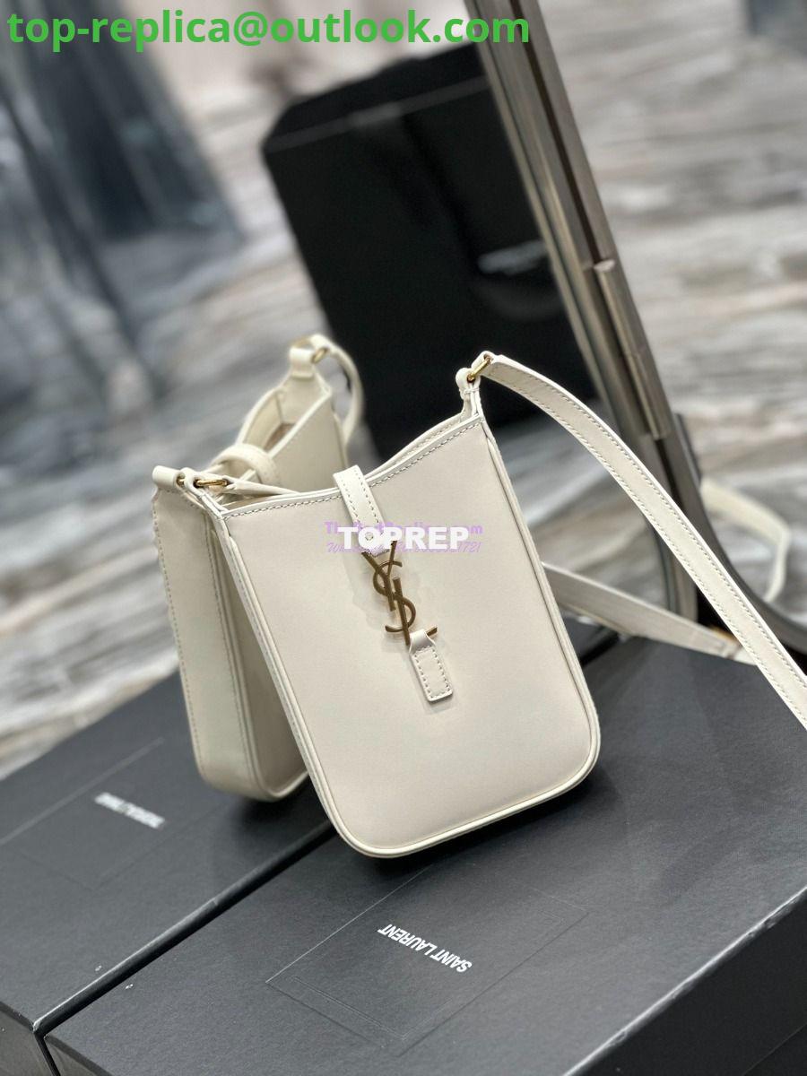 Replica YSL Saint Laurent Le 5 à 7 mini vertical in white vegetable-tanned leather 735214 2 Replica YSL Saint Laurent Le 5 à 7 mini vertical in white vegetable-tanned leather 735214 2