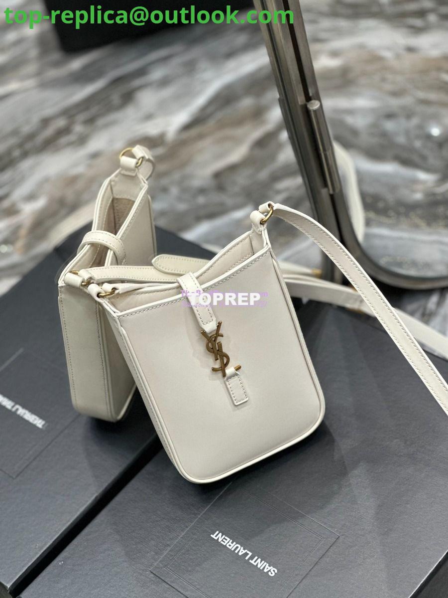Replica YSL Saint Laurent Le 5 à 7 mini vertical in white vegetable-tanned leather 735214 3 Replica YSL Saint Laurent Le 5 à 7 mini vertical in white vegetable-tanned leather 735214 3