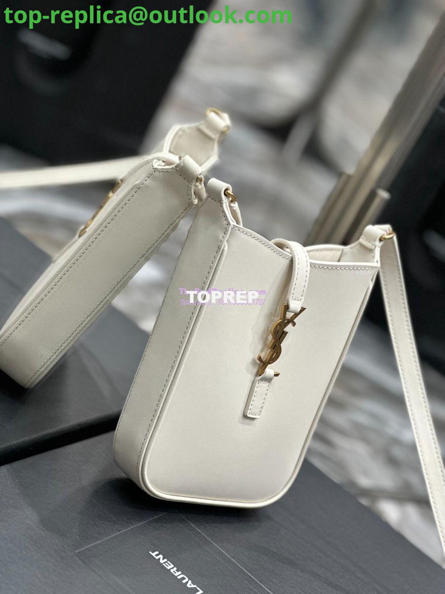 Replica YSL Saint Laurent Le 5 à 7 mini vertical in white vegetable-tanned leather 735214 4 Replica YSL Saint Laurent Le 5 à 7 mini vertical in white vegetable-tanned leather 735214 4