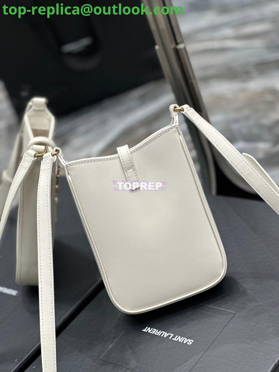 Replica YSL Saint Laurent Le 5 à 7 mini vertical in white vegetable-tanned leather 735214 7 Replica YSL Saint Laurent Le 5 à 7 mini vertical in white vegetable-tanned leather 735214 7