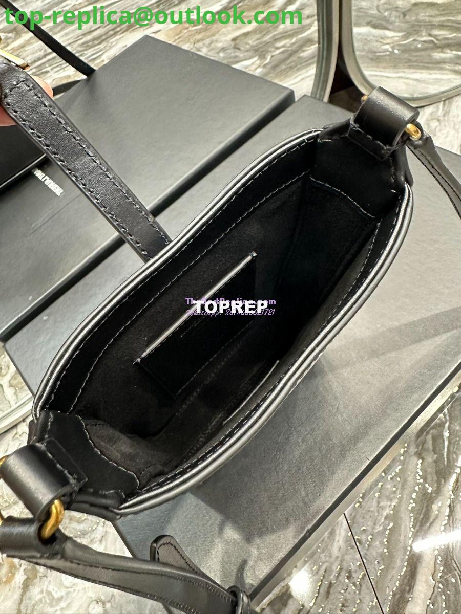 Replica YSL Saint Laurent Le 5 à 7 mini vertical in black vegetable-tanned leather 735214 6 Replica YSL Saint Laurent Le 5 à 7 mini vertical in black vegetable-tanned leather 735214 6