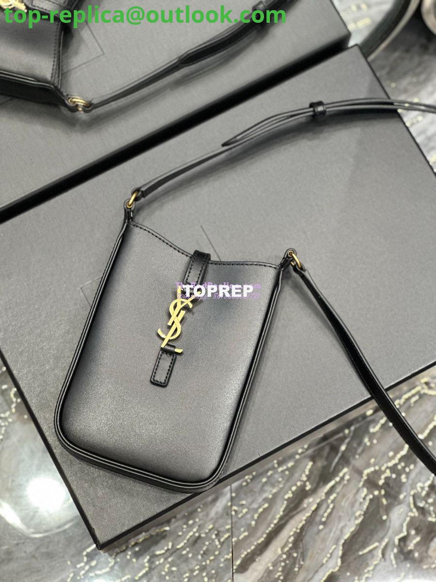 Replica YSL Saint Laurent Le 5 à 7 mini vertical in black vegetable-tanned leather 735214 8 Replica YSL Saint Laurent Le 5 à 7 mini vertical in black vegetable-tanned leather 735214 8