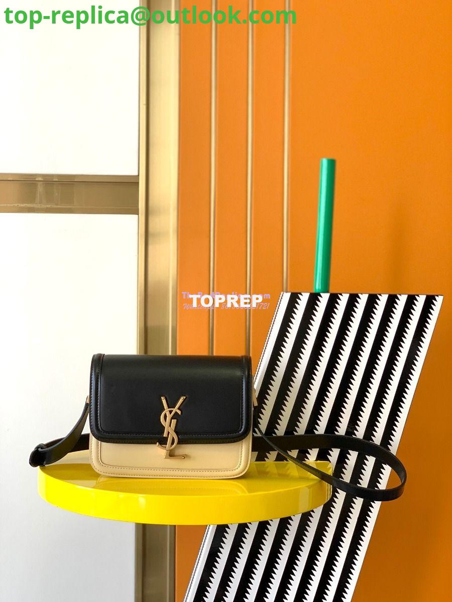 Replica YSL Saint Laurent Solferino Soft Satchel In Box Leather 635025 Black mix White Gold Hardware 2 Replica YSL Saint Laurent Solferino Soft Satchel In Box Leather 635025 Black mix White Gold Hardware 2