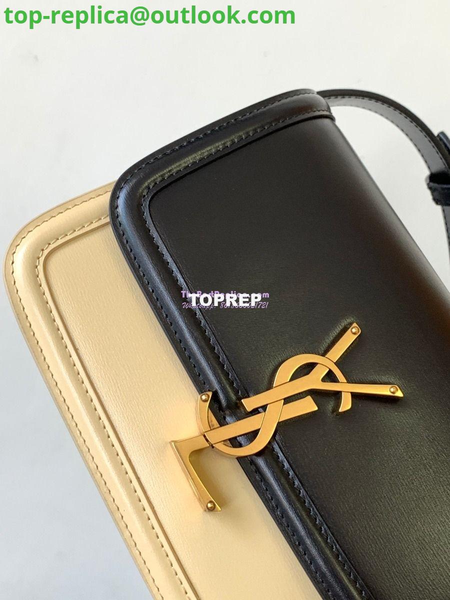 Replica YSL Saint Laurent Solferino Soft Satchel In Box Leather 635025 Black mix White Gold Hardware 6 Replica YSL Saint Laurent Solferino Soft Satchel In Box Leather 635025 Black mix White Gold Hardware 6