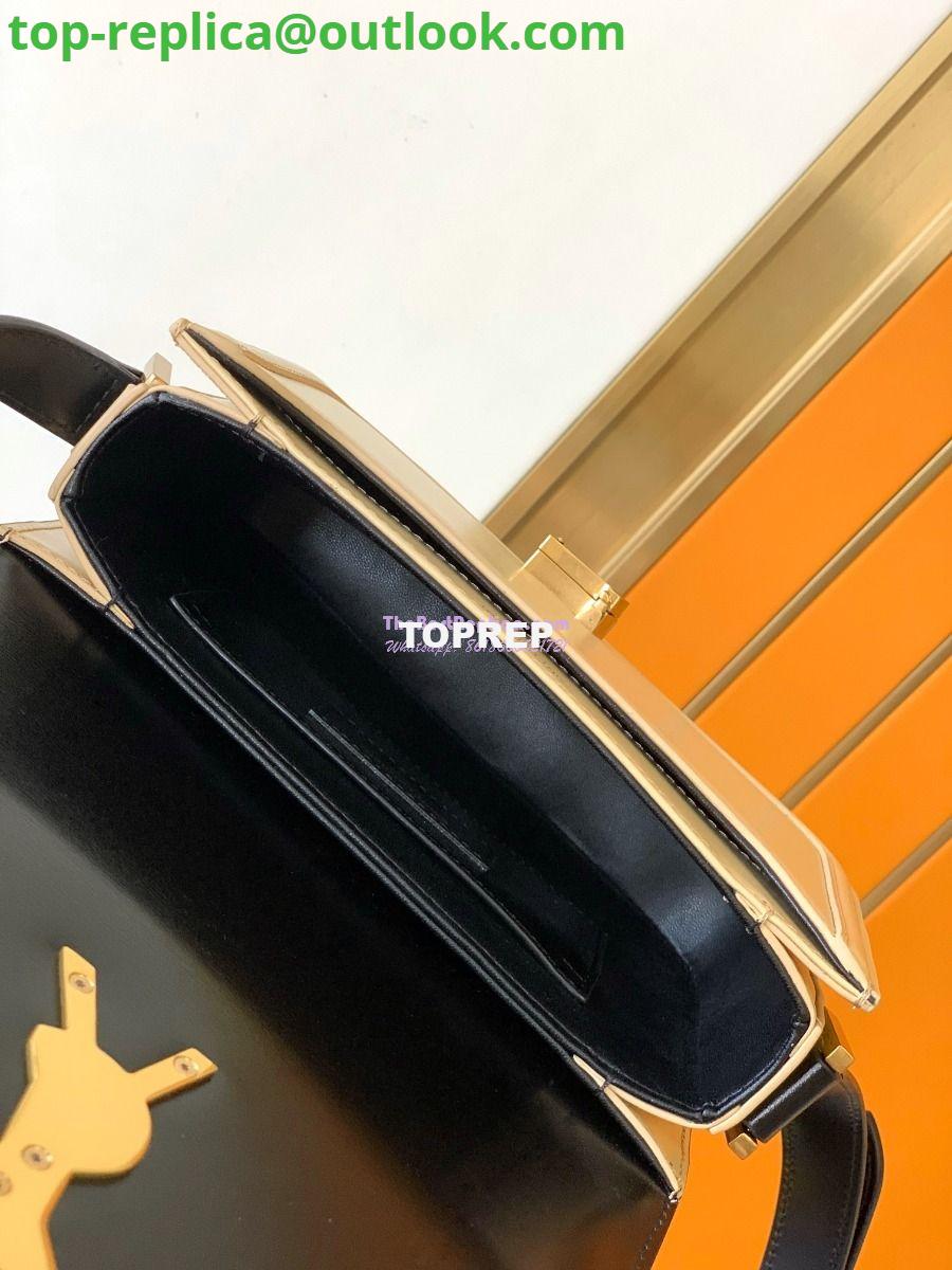 Replica YSL Saint Laurent Solferino Soft Satchel In Box Leather 635025 Black mix White Gold Hardware 9 Replica YSL Saint Laurent Solferino Soft Satchel In Box Leather 635025 Black mix White Gold Hardware 9