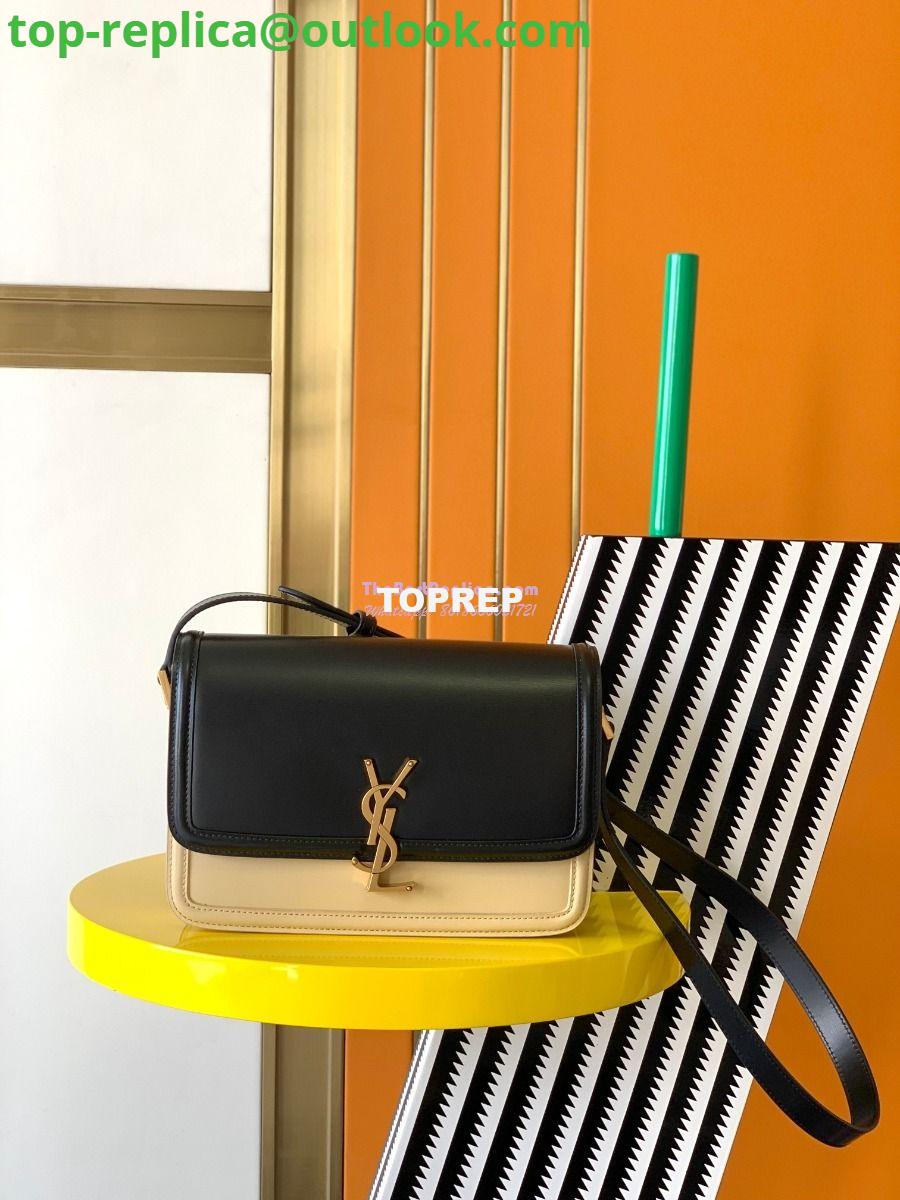 Replica YSL Saint Laurent Solferino Soft Satchel In Box Leather 635025 Black mix White Gold Hardware 11 Replica YSL Saint Laurent Solferino Soft Satchel In Box Leather 635025 Black mix White Gold Hardware 11