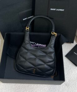 Replica YSL Saint Laurent Sade Hobo In Lambskin 7936081 Black