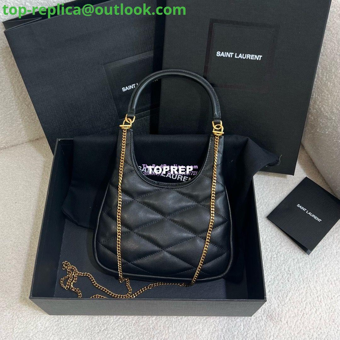 Replica YSL Saint Laurent Sade Hobo In Lambskin 7936081 Black 2 Replica YSL Saint Laurent Sade Hobo In Lambskin 7936081 Black 2