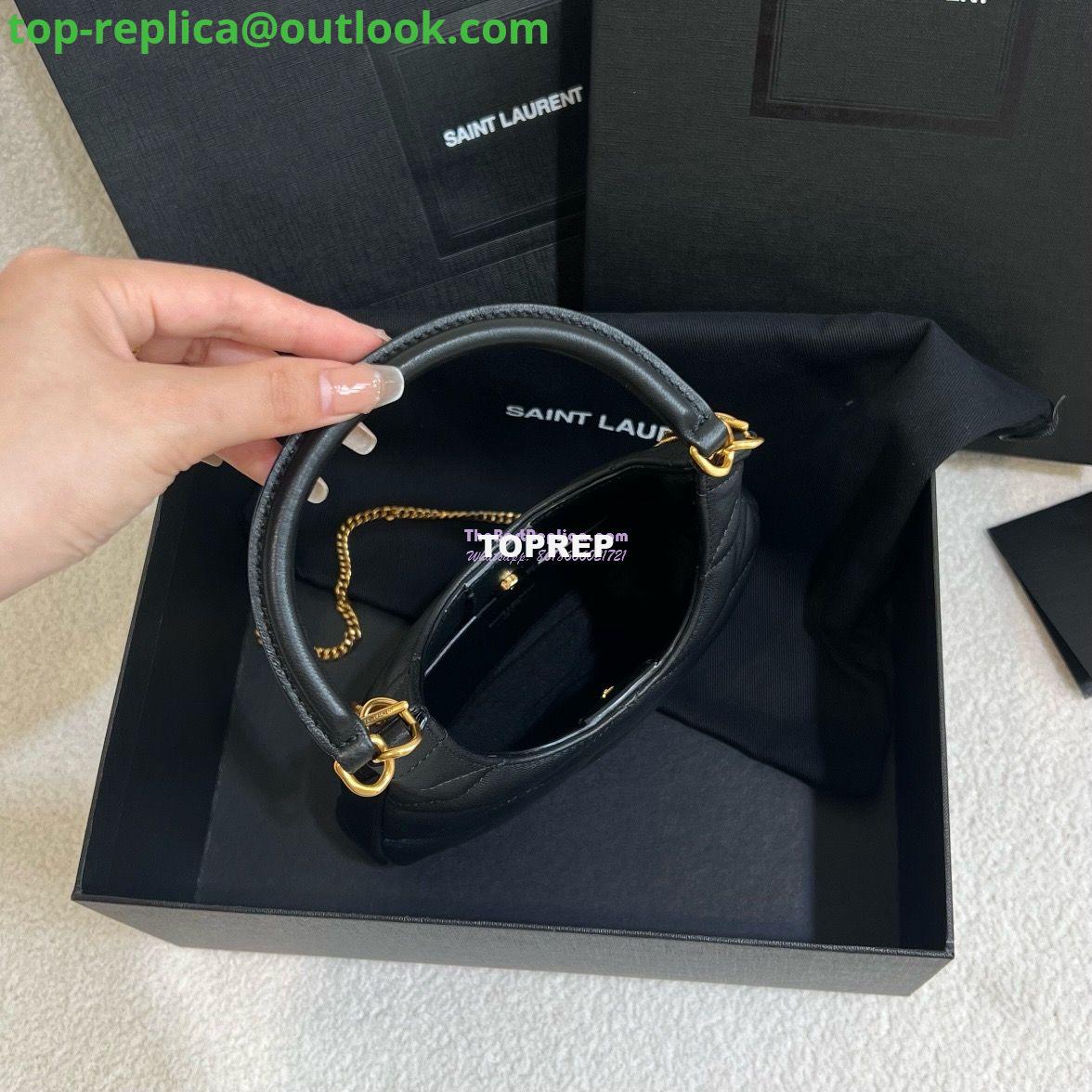 Replica YSL Saint Laurent Sade Hobo In Lambskin 7936081 Black 4 Replica YSL Saint Laurent Sade Hobo In Lambskin 7936081 Black 4