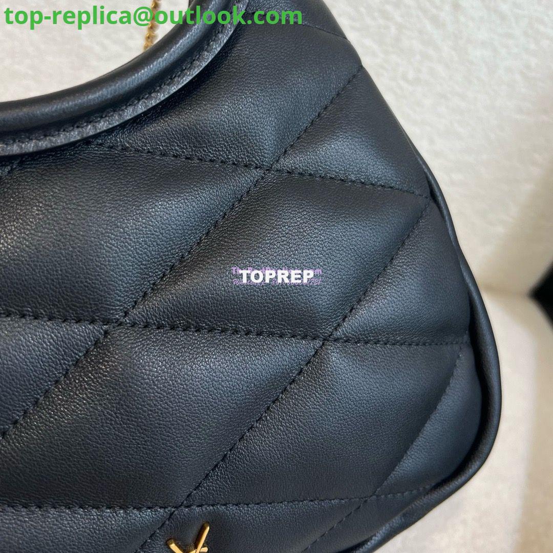 Replica YSL Saint Laurent Sade Hobo In Lambskin 7936081 Black 10 Replica YSL Saint Laurent Sade Hobo In Lambskin 7936081 Black 10