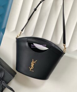 Replica YSL Saint Laurent Celia Smooth Leather Mini Tote Bag 7910690 Black