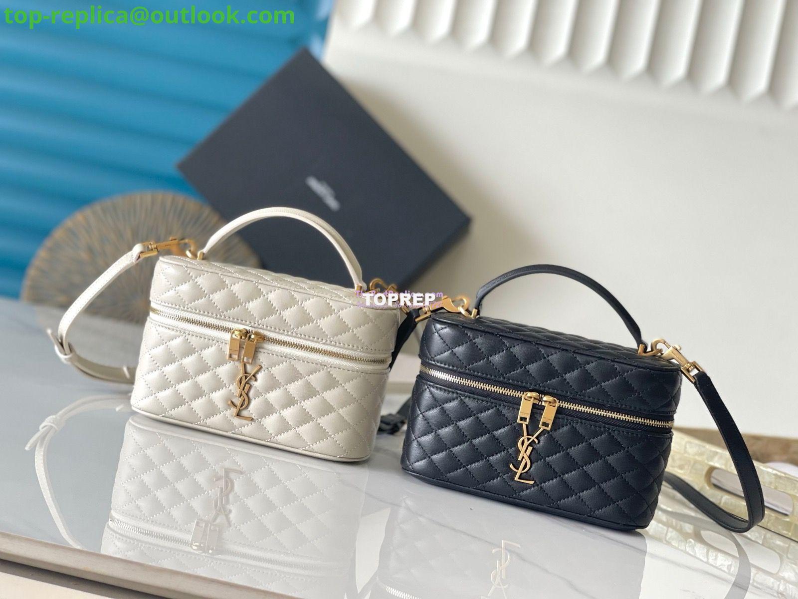 Replica Saint Laurent YSL Gaby Vanity Bag In Lambskin 7667311 Blanc Replica Saint Laurent YSL Gaby Vanity Bag In Lambskin 7667311 Blanc