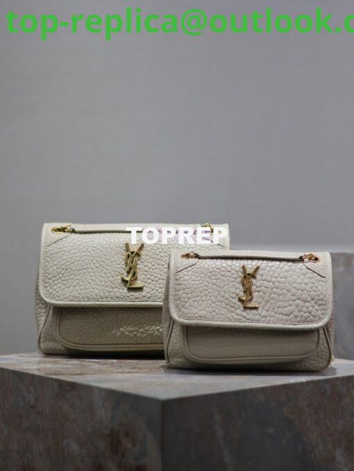 Replica Saint Laurent YSL Niki Bags in Grained Lambskin, Bronze-Toned Hardware 633179 white