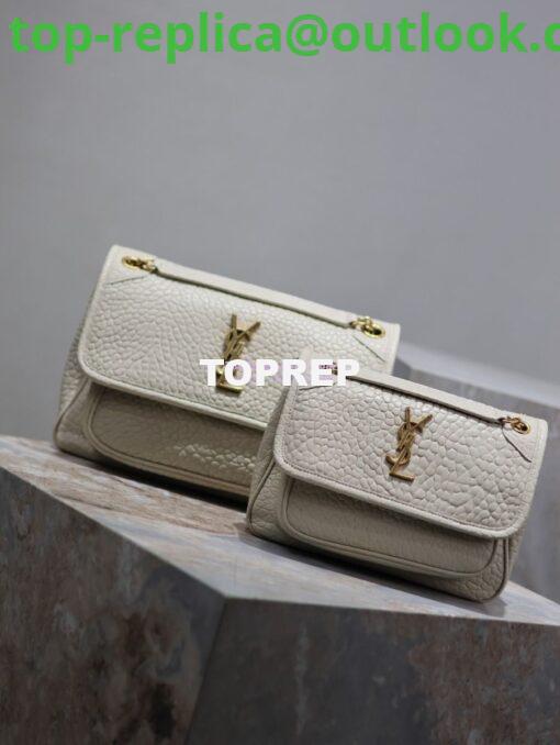 Replica Saint Laurent YSL Niki Bags in Grained Lambskin, Bronze-Toned Hardware 633179 white 2