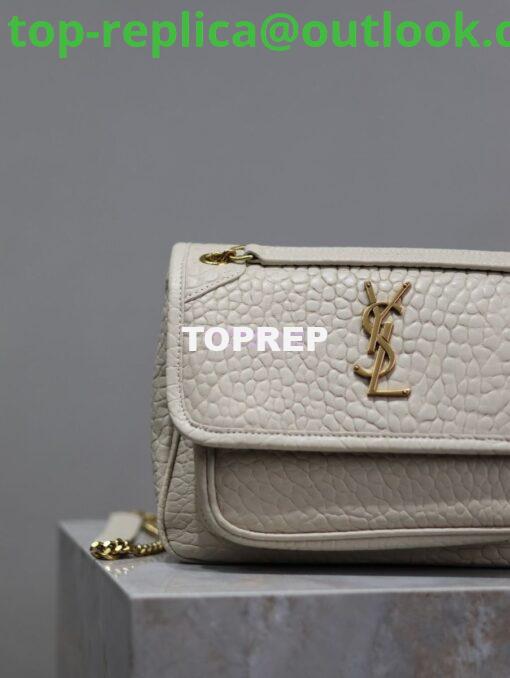 Replica Saint Laurent YSL Niki Bags in Grained Lambskin, Bronze-Toned Hardware 633179 white 4