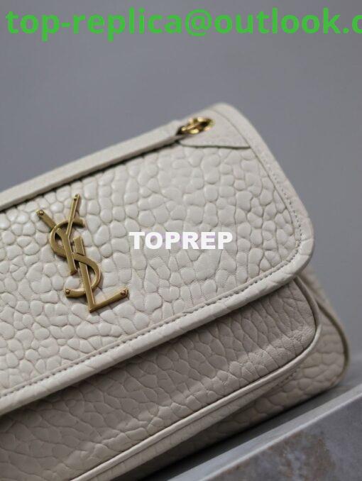 Replica Saint Laurent YSL Niki Bags in Grained Lambskin, Bronze-Toned Hardware 633179 white 5