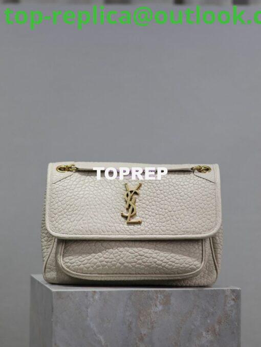 Replica Saint Laurent YSL Niki Bags in Grained Lambskin, Bronze-Toned Hardware 633179 white 27