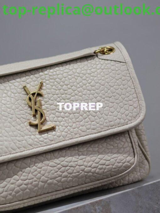 Replica Saint Laurent YSL Niki Bags in Grained Lambskin, Bronze-Toned Hardware 633179 white 33