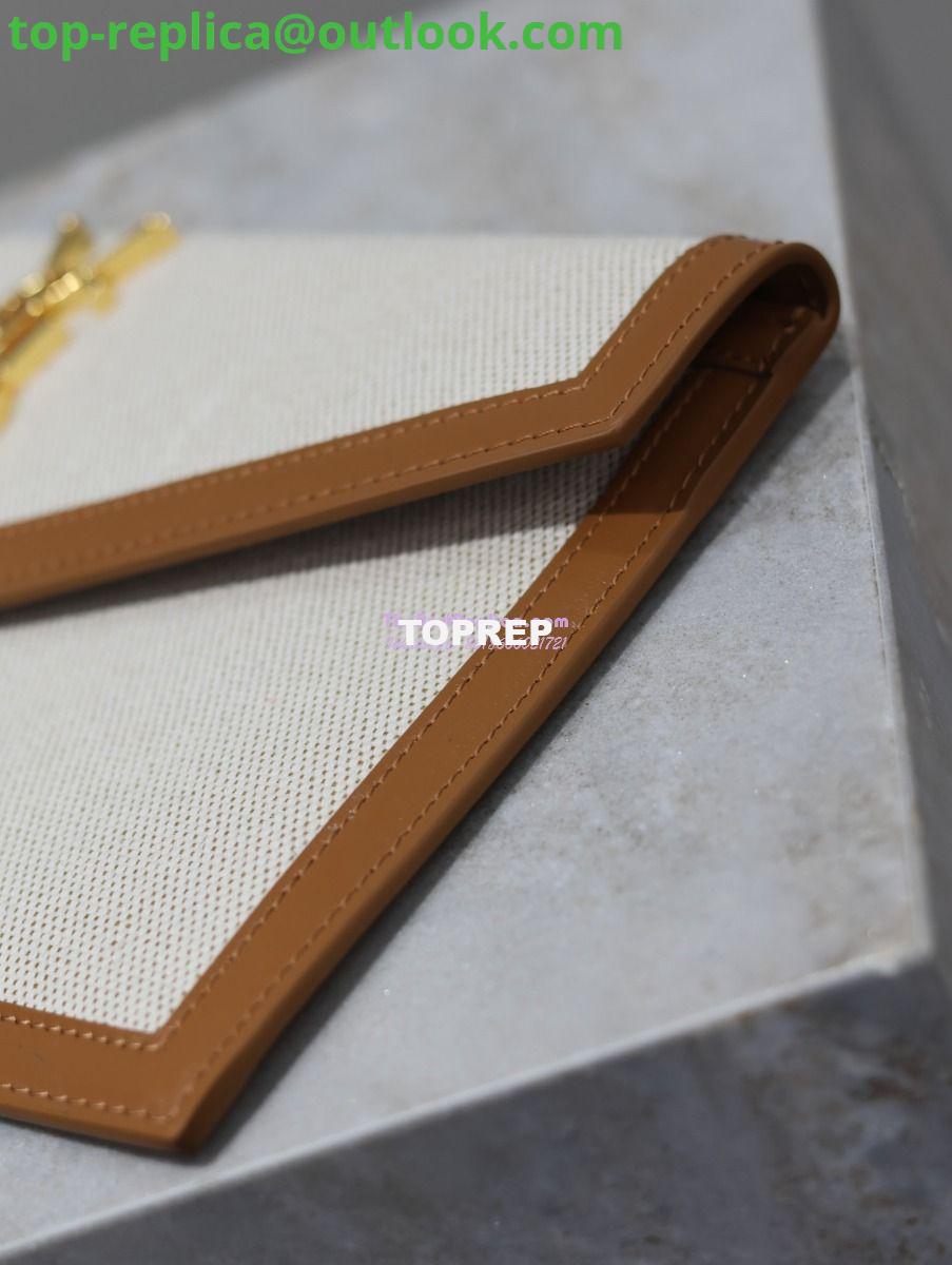 Replica Saint Laurent YSL Uptown Pouch in Canvas and Smooth Leather Beige 9 Replica Saint Laurent YSL Uptown Pouch in Canvas and Smooth Leather Beige 9