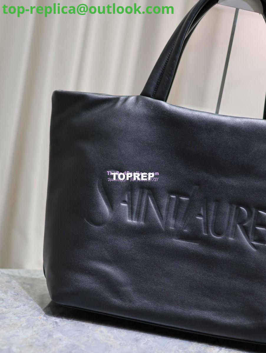 Replica Saint Laurent YSL Embossed Padded Leather Tote Bag Black 3 Replica Saint Laurent YSL Embossed Padded Leather Tote Bag Black 3