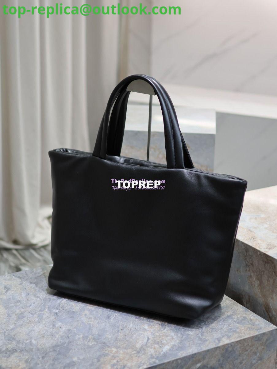 Replica Saint Laurent YSL Embossed Padded Leather Tote Bag Black 7 Replica Saint Laurent YSL Embossed Padded Leather Tote Bag Black 7