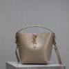 Replica Saint Laurent YSL Uptown Pouch in Canvas and Smooth Leather Beige 17