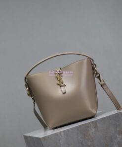 Replica YSL Saint Laurent Small Le 37 in Shiny Leather 7490362 Light Beige 2