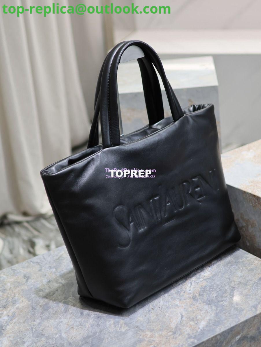 Replica Saint Laurent YSL Embossed Padded Leather Tote Bag Black 12 Replica Saint Laurent YSL Embossed Padded Leather Tote Bag Black 12