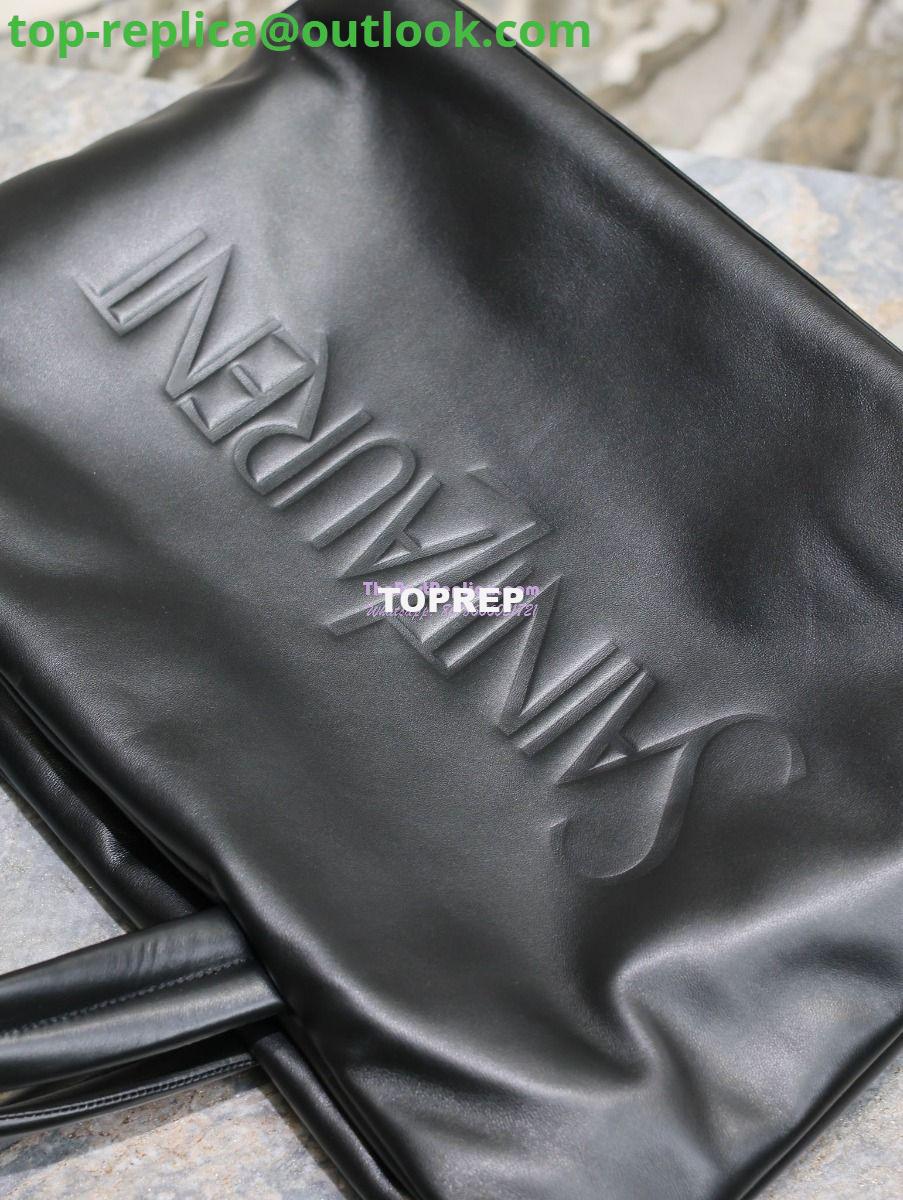 Replica Saint Laurent YSL Embossed Padded Leather Tote Bag Black 14 Replica Saint Laurent YSL Embossed Padded Leather Tote Bag Black 14