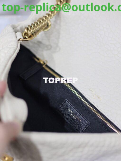 Replica Saint Laurent YSL Large Calypso In Grained Lambskin 777399 white 14